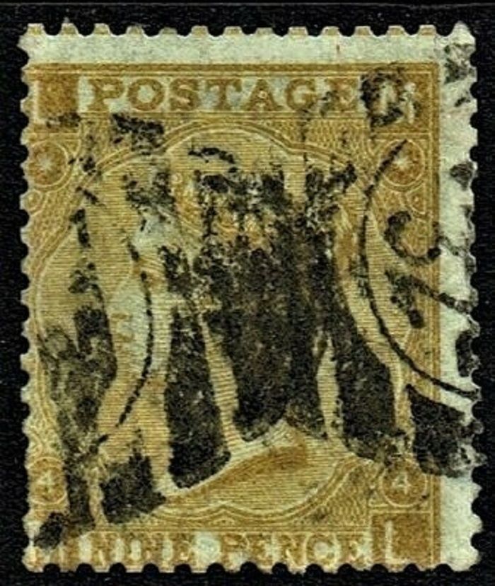 GB QUEEN VICTORIA 1865, 9d STRAW, Pl.4, SG 110, Mi.31c, L-M/M-L, USED