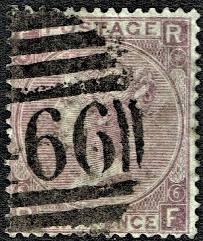 GB QUEEN VICTORIA 1867, 6d PURPLE, Mi.29, SG106, F-R/R-F, Pl.6, Hyphen, Used