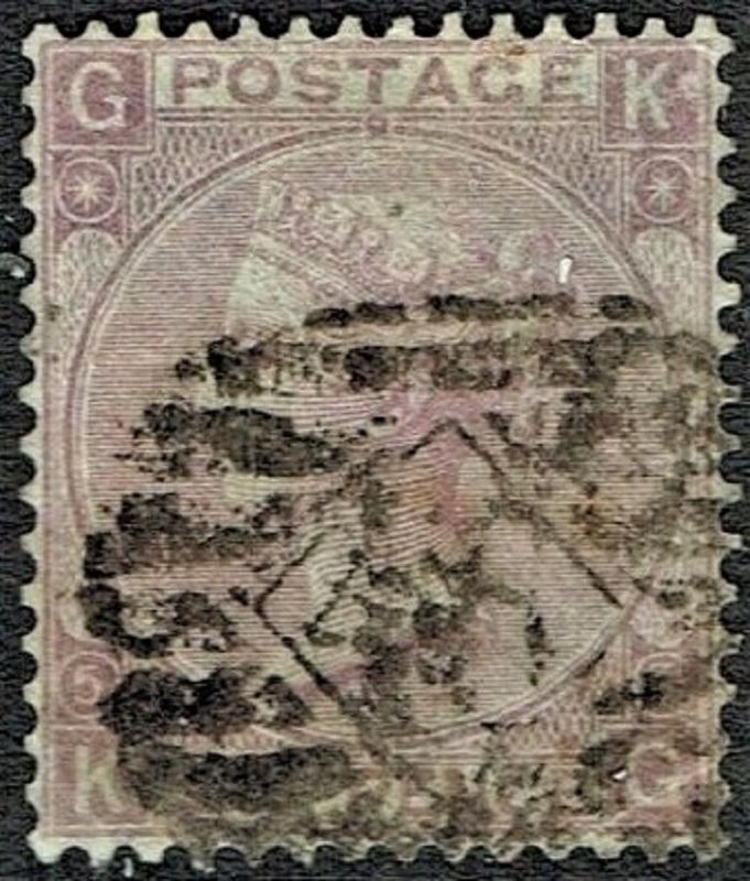 GB QUEEN VICTORIA 1867, ERRORS, 6d LILAC, Mi.29a, SG104, Pl.5, G-K/K-G, Hyphen, Used