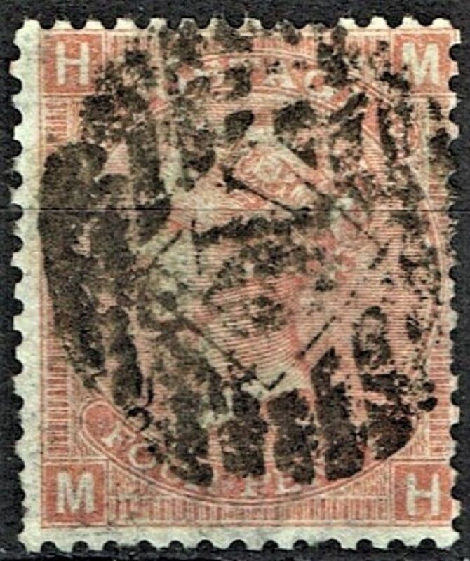 GB QUEEN VICTORIA 1869, 4d DULL VERMILION, SG 93, Mi.24X, H-M/M-H,  Pl.9, USED