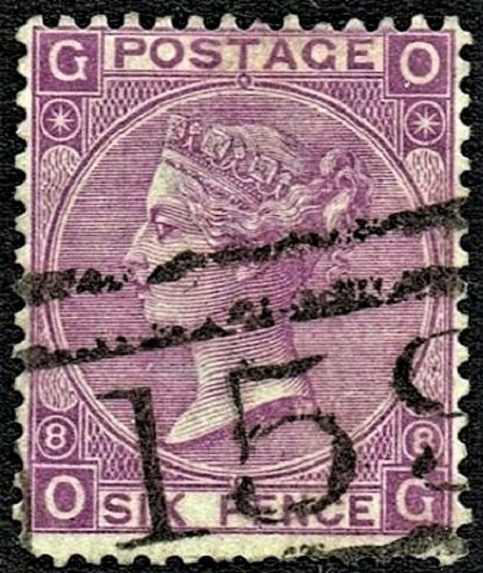 GB QUEEN VICTORIA 1869, ERRORS, Pl.8, 6d DULL VIOLET, SG 108, Mi.30, G-O/O-G, NO HYPHEN, USED