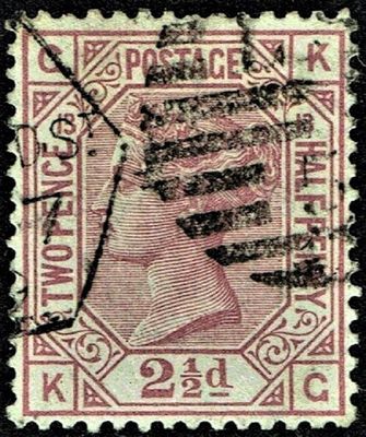 GB QUEEN VICTORIA 1876, 2½d ROSY MAUVE, Pl.13, SG 141, Mi.47, G-K/K-G, USED - FINE USED