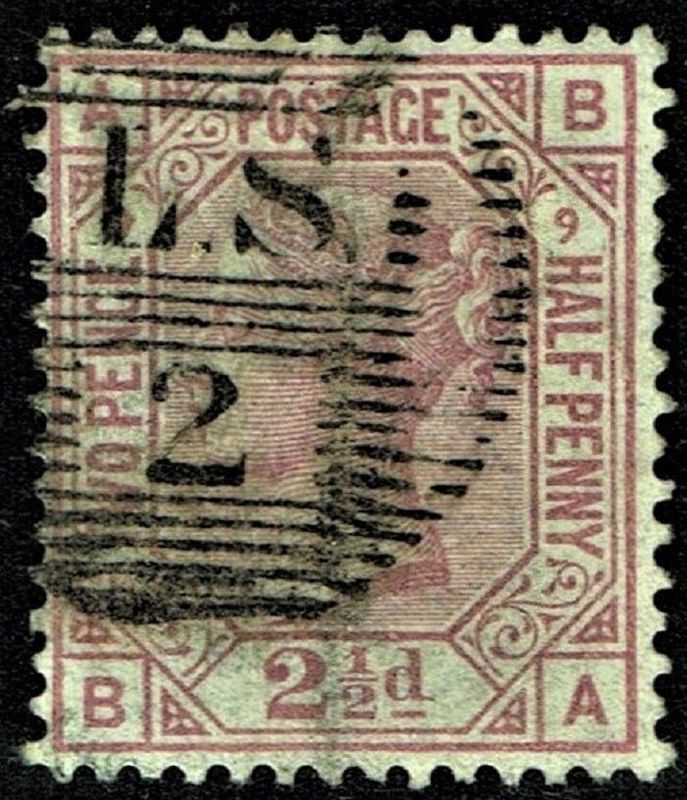 GB QUEEN VICTORIA 1876, 2½d ROSY MAUVE, Pl.9, SG 141, Mi.47, A-B/B-A, USED - FINE USED
