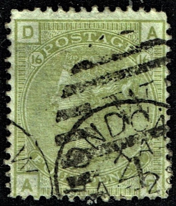 GB QUEEN VICTORIA 1877, 4d SAGE GREEN Pl.16, SG 153, Mi.48, D-A/A-D, USED