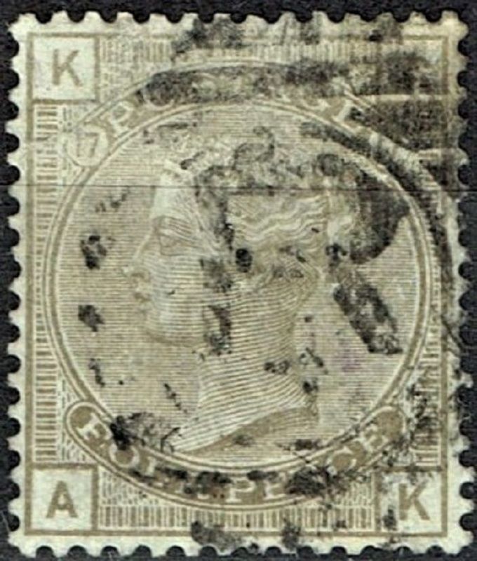 GB QUEEN VICTORIA 1880, 4d PALE GREY-BROWN, Pl.17, Mi.61, SG160, K-A/A-K, Used