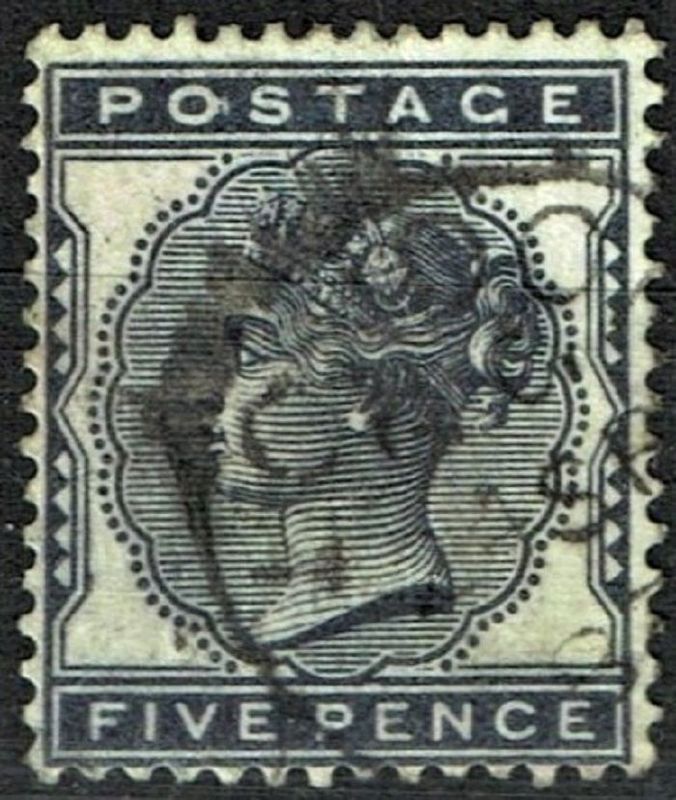 GB QUEEN VICTORIA 1881, 5d INDIGO, ERRORS, Mi.62, SG169, Used/ FU