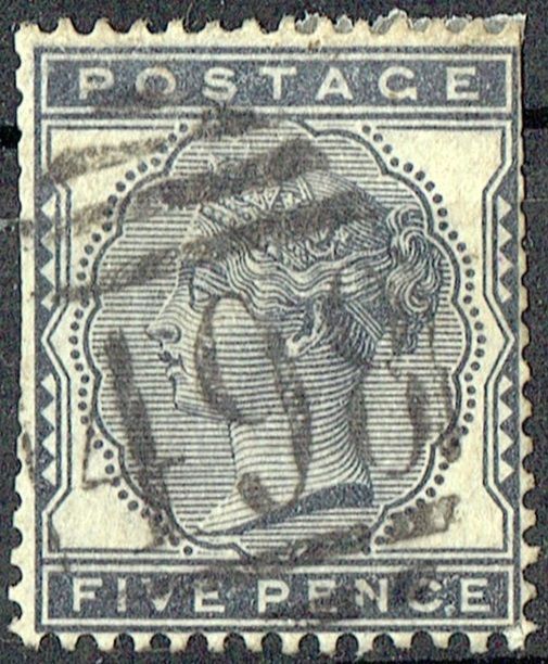 GB QUEEN VICTORIA 1881, 5d INDIGO, Mi.62, SG169, USED, DAMAGED