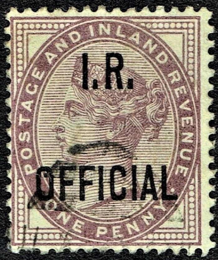 GB QUEEN VICTORIA 1882, 1d LILAC, I.R.OFFICIAL, Mi.D40a, SgO3, Used