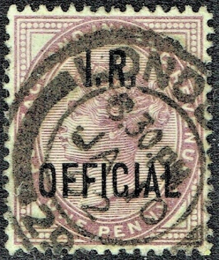 GB QUEEN VICTORIA 1882, 1d LILAC, I.R.OFFICIAL, Mi.D40a, SgO3, Used