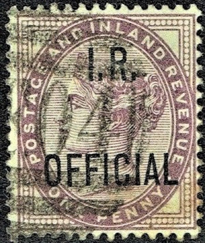 GB QUEEN VICTORIA 1882, 1d LILAC, I.R.OFFICIAL, Mi.D40a, SgO3, Used