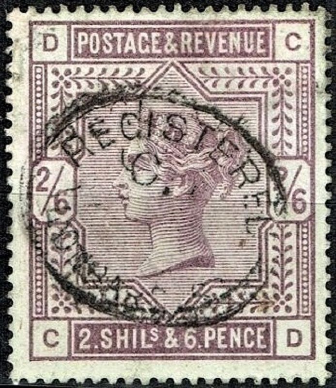 GB QUEEN VICTORIA 1884 2'6s LILAC SG178, Mi.82ax, Used, D-C/C-D
