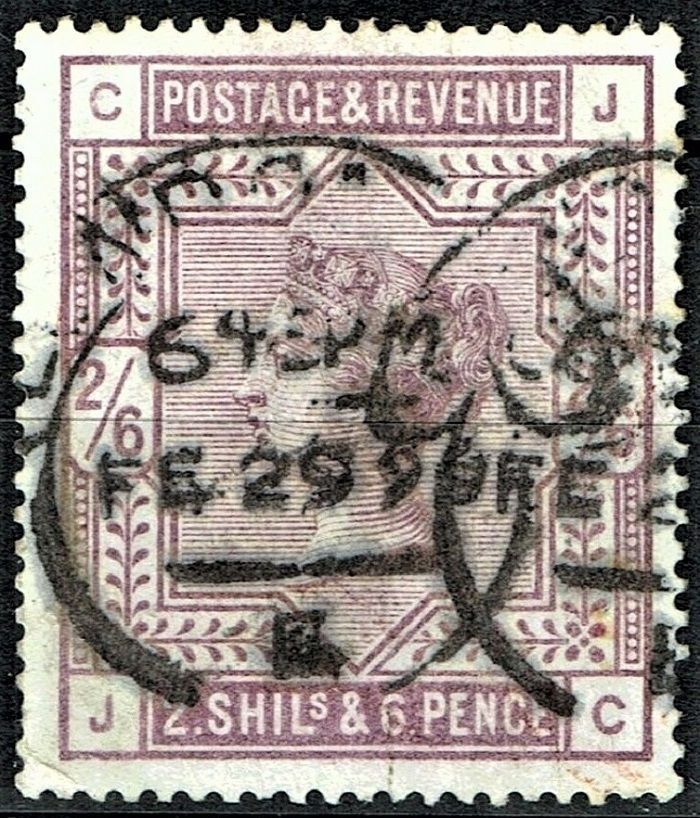 GB QUEEN VICTORIA 1884, 2'6s DEEP LILAC Sg178, Mi82x, C-J/J-C, Used