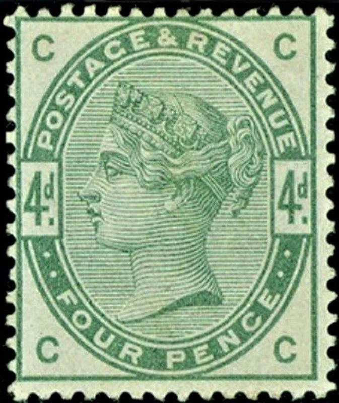 GB QUEEN VICTORIA 1884, 4d DULL GREEN Mi.77, Sg192, C-C/C-C, MNH