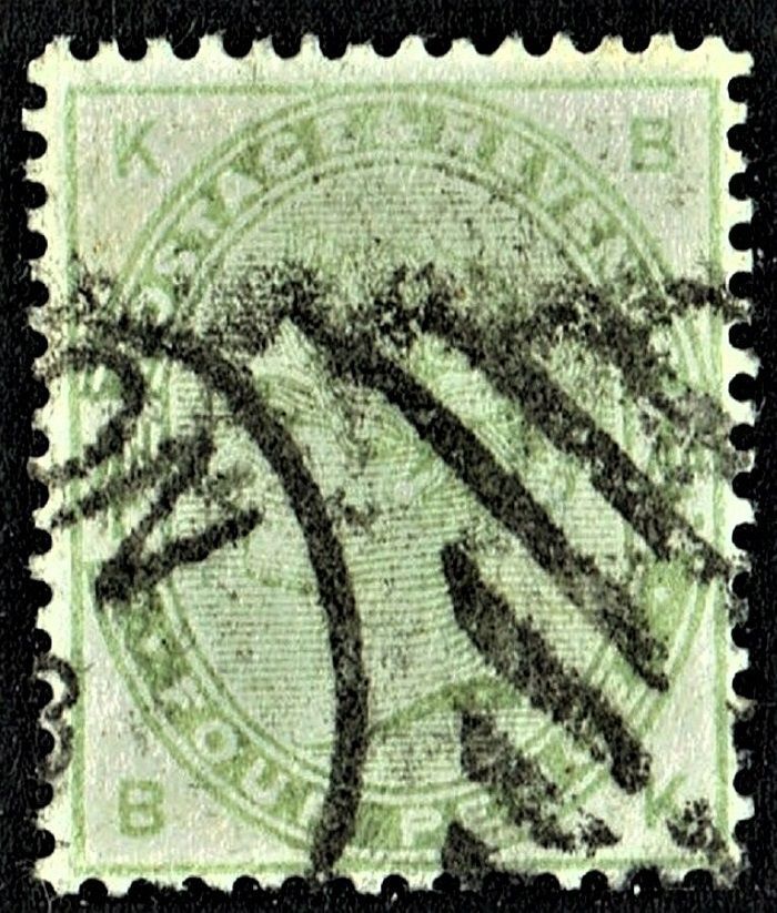 GB QUEEN VICTORIA 1884, 4d DULL GREEN Mi.77, Sg192, K-B/B-K, Used
