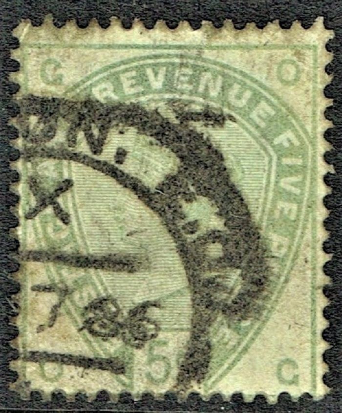 GB QUEEN VICTORIA 1884, 5d DULL GREEN Mi.78, Sg193,  Used, G-O/O-G