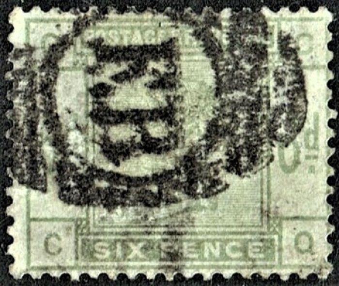 GB QUEEN VICTORIA 1884, 6d DULL GREEN Mi.79, Sg194, Q-C/C-Q Used