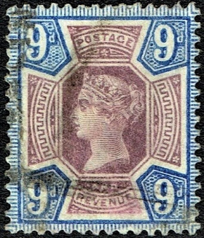 GB QUEEN VICTORIA 1887, 9d DULL PURPLE & BLUE, Mi95, SG209, Used