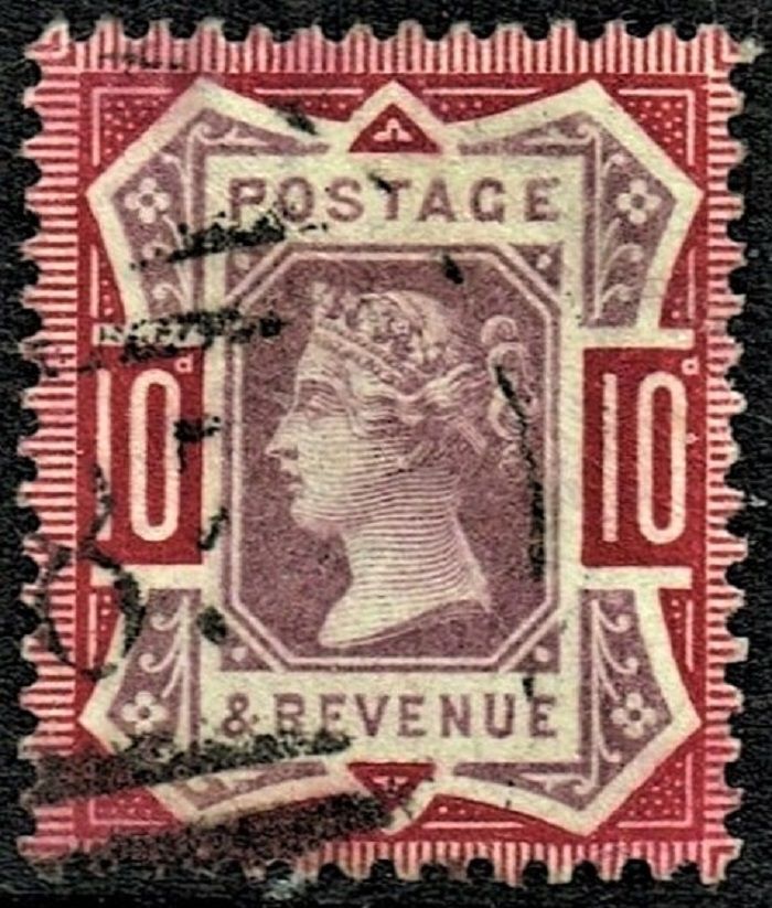 GB QUEEN VICTORIA 1887, ERRORS, 10d DULL PURPLE and CARMINE, Mi.96, Sg210,  Used