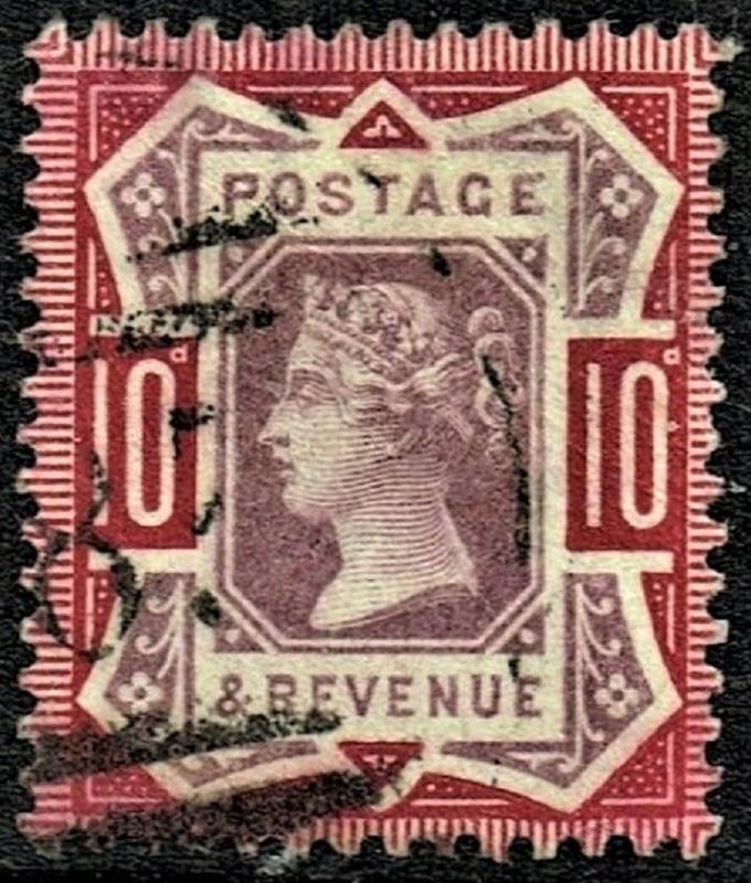 GB QUEEN VICTORIA 1887, ERRORS, 10d DULL PURPLE and CARMINE, Mi.96, Sg210,  Used