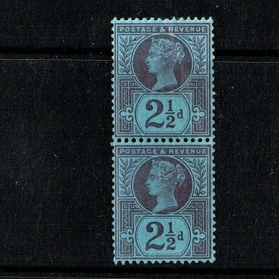 GB QUEEN VICTORIA 1887, £135.00, PAIR of 2½d PURPLE-BLUE, Mi89, SG201, MNH