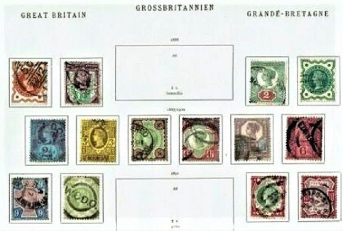 GB QUEEN VICTORIA 1887-1900. LOT of 14 STAMPS, JUBILEE ISSUE, Used