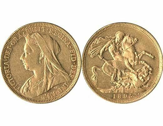 GB QUEEN VICTORIA 1895 FULL SOVEREIGN COIN
