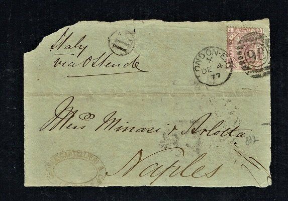 GB QUEEN VICTORIA COVER - From LONDON to NAPLES #4