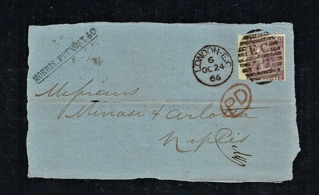GB QUEEN VICTORIA COVER - From LONDON to NAPLES #8