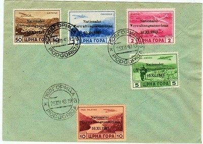 GERMAN OCCUPATION OF MONTENEGRO, II.WW, NATIONALER ON COVER