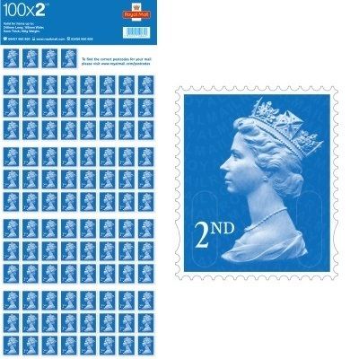 SECOND CLASS SELF ADHESIVE STAMP SHEET of 100