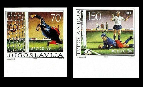 YU YUGOSLAVIA 1986 FOOTBALL WORLD CUP MEXICO TRIAL PRINT - EXTREMELY RARE