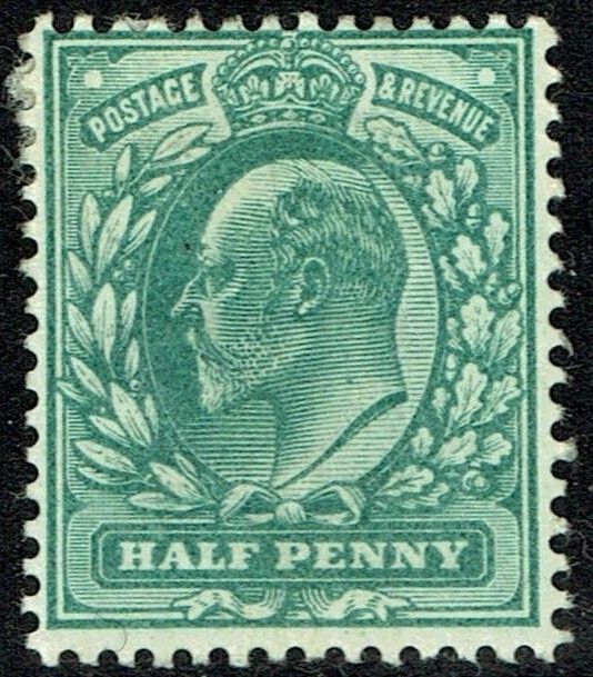 GB KING EDWARD VII, 1902, ½d BLUE-GREEN, Sg.216, Mi.102Ib, MINT