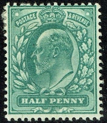 GB KING EDWARD VII, 1902, ½d BLUE-GREEN, Sg.216, Mi.102Ib, MINT