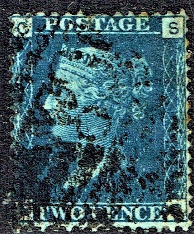 GB QUEEN VICTORIA 1859, 2d DEEP BLUE, Sg.47, Pl.11, CS-SC, Used