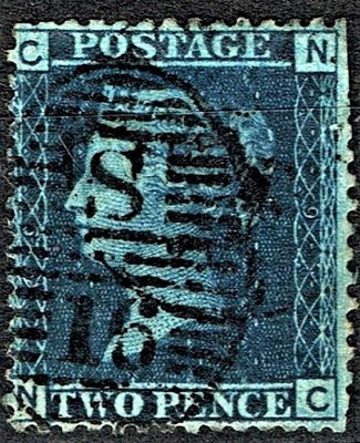 GB QUEEN VICTORIA 1858, 2d DEEP BLUE, Sg.47, Pl.9, CN-NC, Used