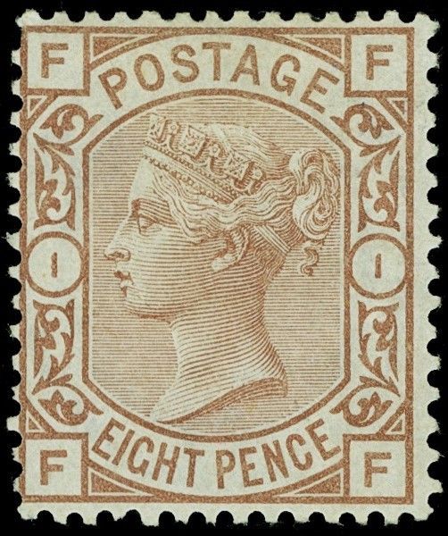 GB QUEEN VICTORIA 1876, 8d PURPLE-BROWN, Sg.156a, Pl.1, F-F/F-F, MNH