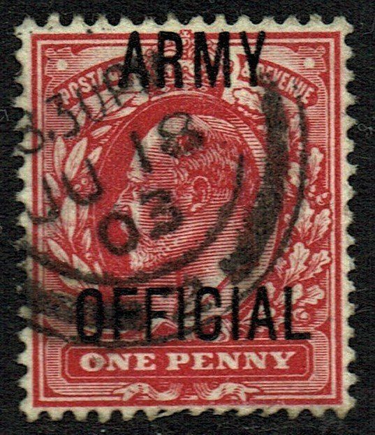 GB KING EDWARD VII, 1902, 1d SCARLET, ARMY OFFICIAL, Sg.O49, Mi.D13, Used