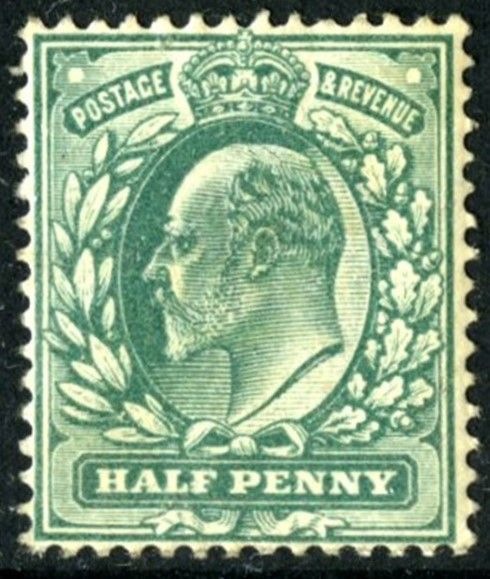 GB KING EDWARD VII 1902, ½d DULL BLUE-GREEN, Sg.215, MNH