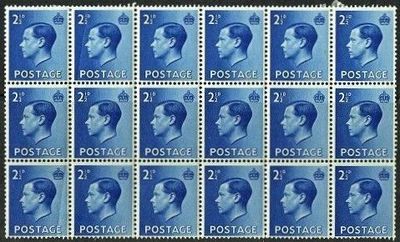 GB KING EDWARD VIII, 18x 2½d BRIGHT-BLUE, Sg.460, Mi.196X, SG460, MNH/Mint