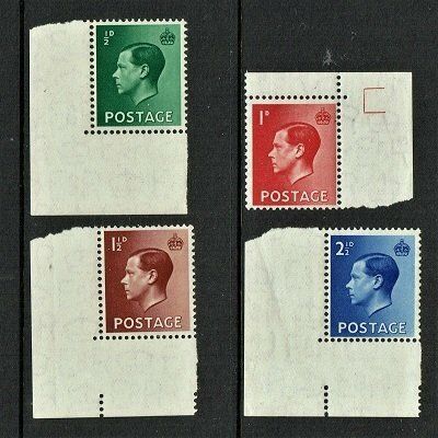 GB KING EDWARD VIII, COMPLETE SET Sg.457-Sg.460, Mi.193X-Mi.196X, MNH/Mint