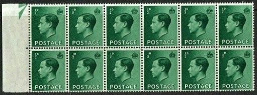 GB KING EDWARD VIII 1936, ½d GREEN x12, Sg.457, MNH/Mint