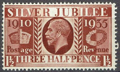 GB KING GEORGE V, 1935, 1½d RED-BROWN, Sg.455, MNH/Mint, ERROR