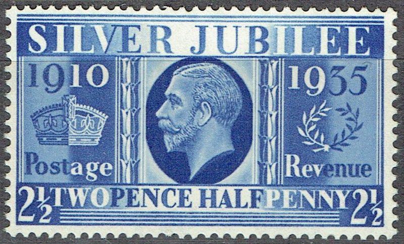 GB KING GEORGE V, 1935, 2½d BLUE, Sg.456, Mi.192, MNH/Mint