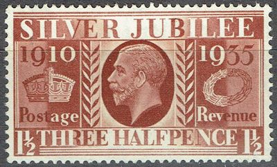 GB KING GEORGE V, 1935, 1½d RED-BROWN, Sg.455, MNH/Mint, ERROR