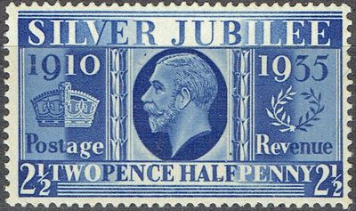 GB KING GEORGE V, 1935, 2½d BLUE, Sg.456, Mi.192, MNH/Mint