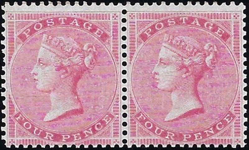 GB QUEEN VICTORIA 1855, 4d CARMINE (Paper White), Pl.1, Sg.62b, Mi.12Xxz, MNH