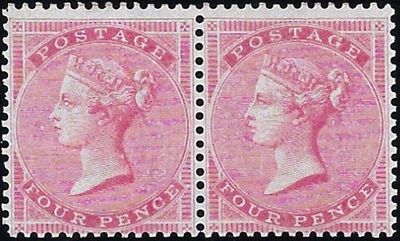 GB QUEEN VICTORIA 1855, 4d CARMINE (Paper White), Pl.1, Sg.62b, Mi.12Xxz, MNH