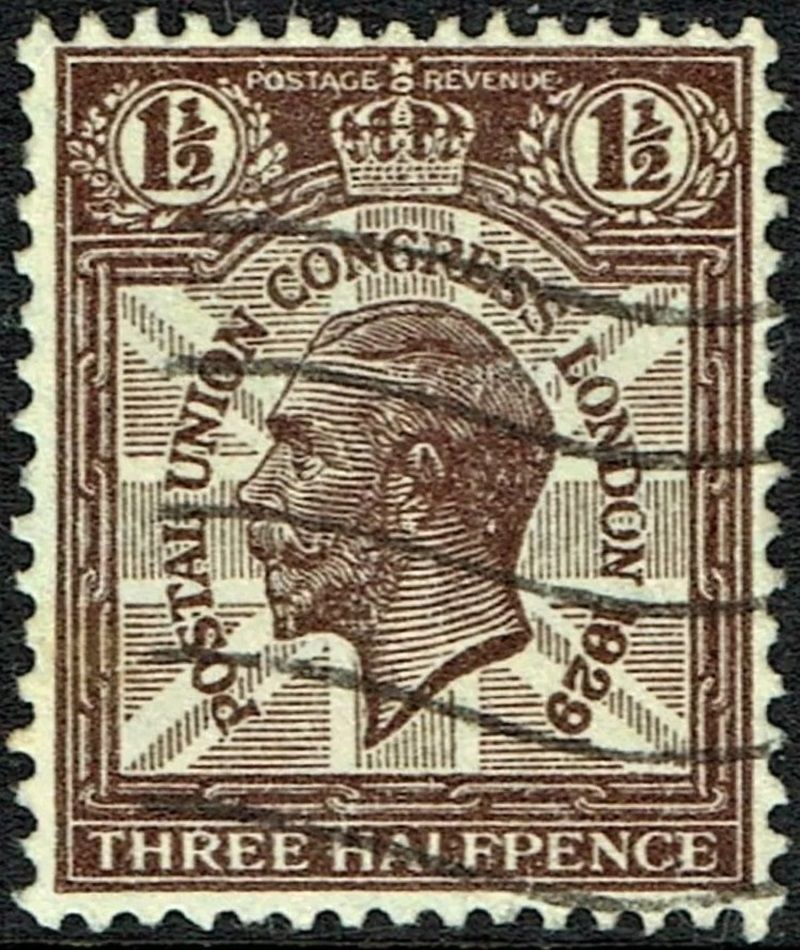 GB KING GEORGE V, 1929, ERRORS, NCom7c, 1½d PURPLE-BROWN, Sg.436, FINE USED