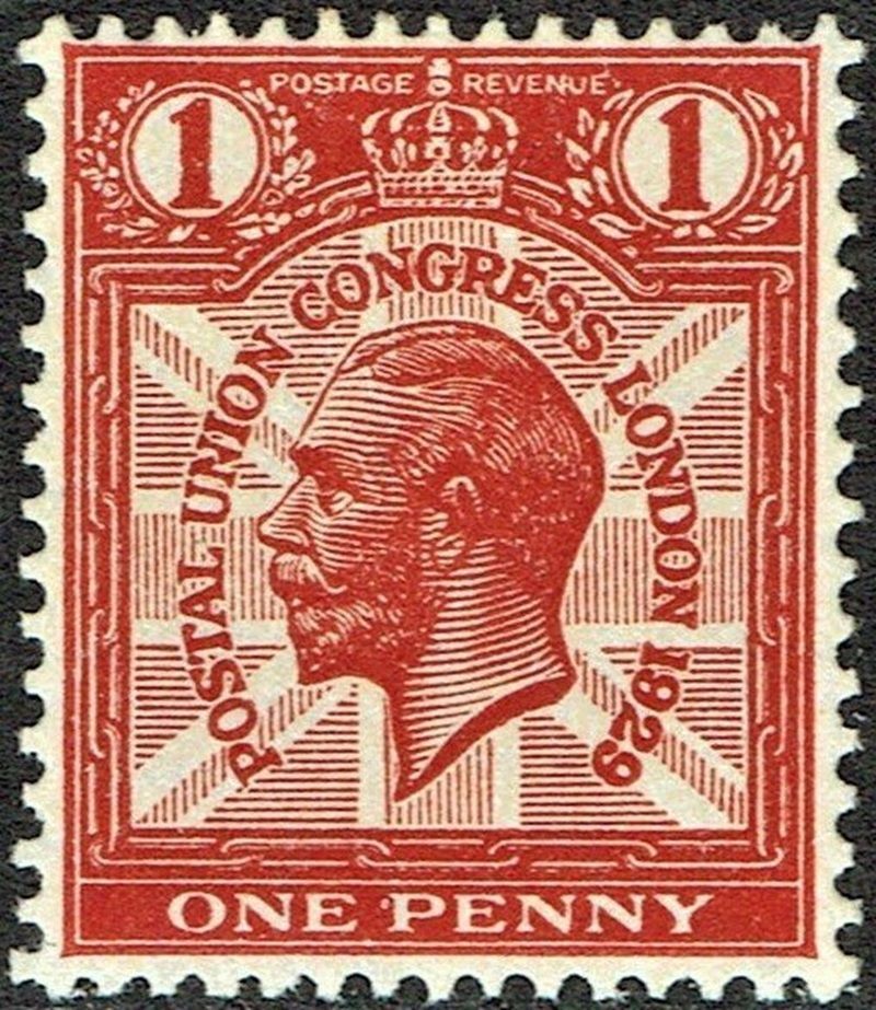GB KING GEORGE V, 1929, ERRORS, NCom6f, 1d SCARLET, Sg.435, Mi.171X, MINT