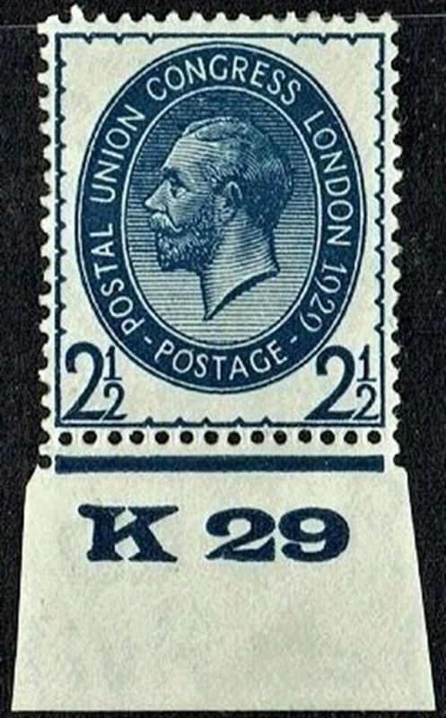 GB KING GEORGE V, 1929, 2½d BLUE, Control K29, Sg.437, Mi.173X, MNH